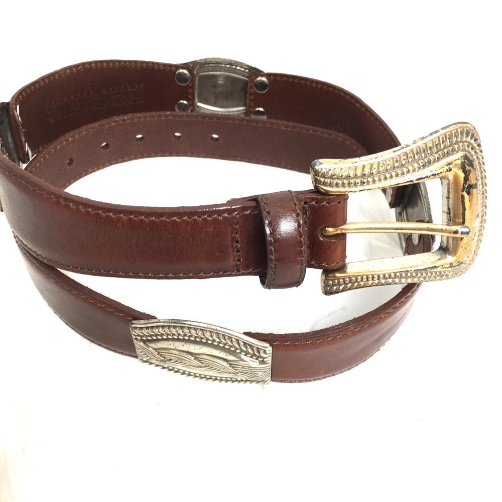 Fossil Leather w/ Metal Belt